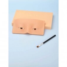 Silicone permanent makeup practice skin and brush, 1 pc.