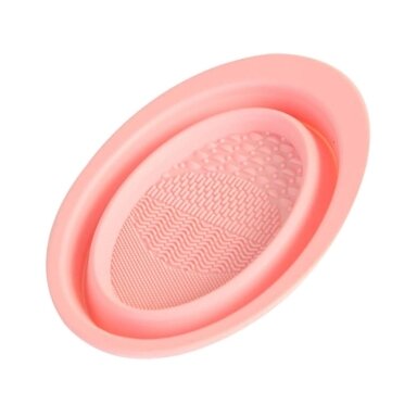 Silicone tub for washing makeup brushes PINK OVAL Silicone tub for washing makeup brushes PINK OVAL