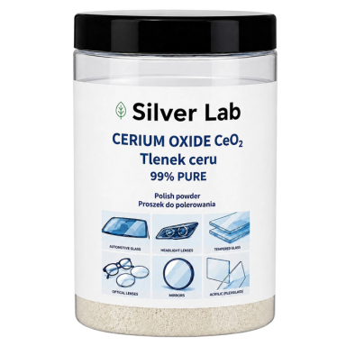 SILVER LAB cerio oksido (CeO₂) milteliai stiklo poliravimui, 99 %, 500 g SILVER LAB cerio oksido (CeO₂) milteliai stiklo poliravimui, 99 %, 500 g