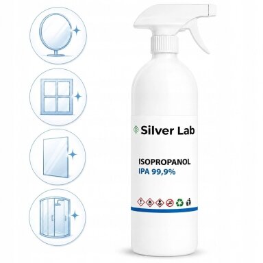 SILVER LAB glass and mirror cleaner IPA 99.9% with spray head, 1 L SILVER LAB glass and mirror cleaner IPA 99.9% with spray head, 1 L