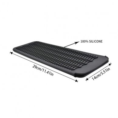Silicone mat / sleeve for holding hot tongs, black color 1