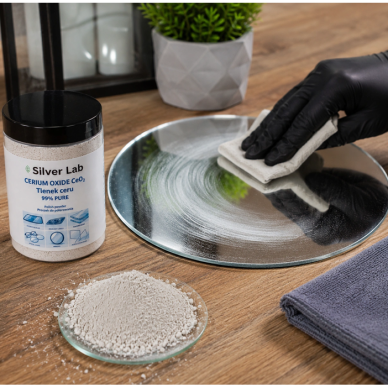 SILVER LAB cerio oksido (CeO₂) milteliai stiklo poliravimui, 99 %, 500 g 1 SILVER LAB cerio oksido (CeO₂) milteliai stiklo poliravimui, 99 %, 500 g 1