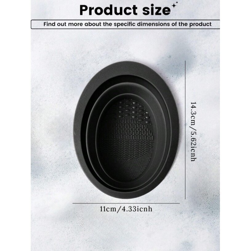 Силиконовая ванночка для мытья кистей для макияжа BLACK OVAL 1