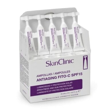 SkinClinic anti-aging phyto cocktail for facial skin with vitamin C and SPF. Instant improvement and protection of facial skin color FITO ANTI AGING 2ml. 30pcs. SkinClinic anti-aging phyto cocktail for facial skin with vitamin C and SPF. Instant improvement and protection of facial skin color FITO ANTI AGING 2ml. 30pcs.