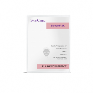 SkinClinic BIOCELMASK FLASH WOW EFFECT биоцеллюлозная тканевая маска с лифтинговым эффектом и ДМАЭ, 1 шт.