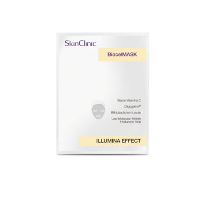SkinClinic BIOCELMASK ILLUMINA EFFECT биоцеллюлозная тканевая маска с осветляющим эффектом и защитой от солнечных лучей, 1 шт.