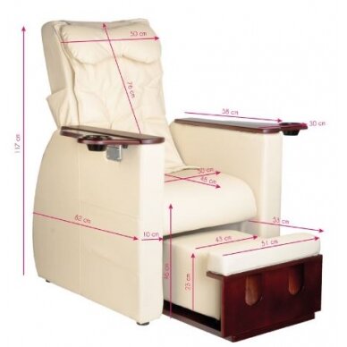 Professional SPA armchair for pedicure with shoulder massage function AZZURRO 101 CREAM 2