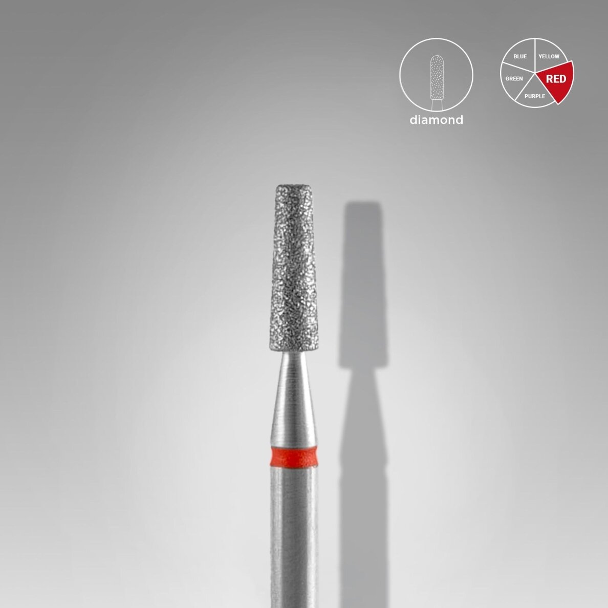 STALEKS Diamond nail drill bit EXPERT RED 2,5 mm /8 mm 1 STALEKS Diamond nail drill bit EXPERT RED 2,5 mm /8 mm 1