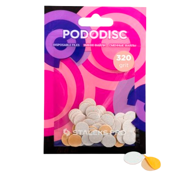 STALEKS Сменные файлы белые для педикюрного диска PODODISC XS EXPERT 320 грит, 50 шт