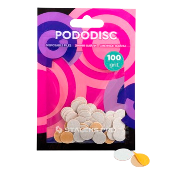 STALEKS Сменные файлы белые для педикюрного диска PODODISC XS EXPERT 100 грит, 50 шт