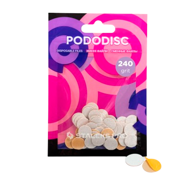 STALEKS Сменные файлы белые для педикюрного диска PODODISC XS EXPERT 240 грит, 50 шт STALEKS Сменные файлы белые для педикюрного диска PODODISC XS EXPERT 240 грит, 50 шт
