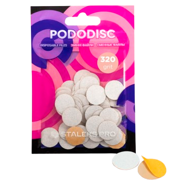 STALEKS Сменные файлы белые для педикюрного диска PODODISC S EXPERT 320 грит, 50 шт STALEKS Сменные файлы белые для педикюрного диска PODODISC S EXPERT 320 грит, 50 шт