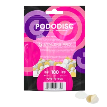 STALEKSСменные абразивные насадки для мягкого поролонового диска PODODISC XS EXPERT, 180 г, 50 шт.
