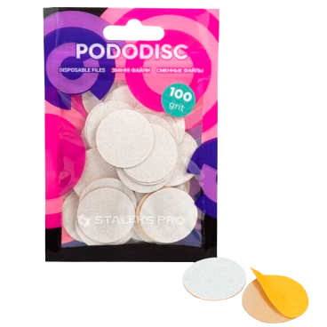 STALEKS disposable white files for pedicure disc PODODISC L EXPERT 100 grit, 50 pcs STALEKS disposable white files for pedicure disc PODODISC L EXPERT 100 grit, 50 pcs