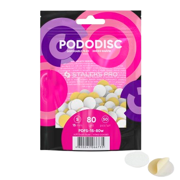 STALEKSСменные абразивные насадки  для мягкого поролонового диска PODODISC S EXPERT, 80 г, 50 шт.
