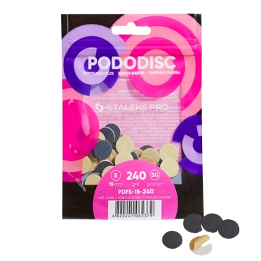 STALEKS keičiami abrazyvai soft foam podo diskui PODODISC S EXPERT 240 gritų, 50 vnt