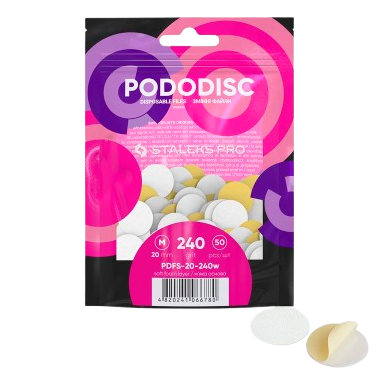 STALEKS Сменные абразивные насадки для мягкого поролонового диска PODODISC M EXPERT 240 г, 50 шт. STALEKS Сменные абразивные насадки для мягкого поролонового диска PODODISC M EXPERT 240 г, 50 шт.