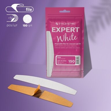 STALEKS Сменные файлы белые для пилки полумесяц EXPERT 42 150 грит, 50 шт