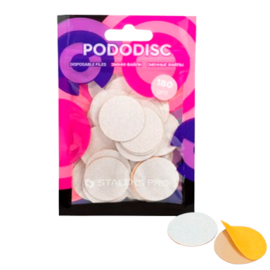 STALEKS Сменные файлы белые для педикюрного диска PODODISC L EXPERT 180 грит, 50 шт