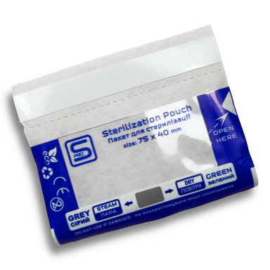 STERIL PRO sterilization envelopes-bags TRANSPARENT WITHOUT INTERNAL INDICATORS, 75*40 (COMBI) mm., 100 pcs. (MADE IN UKRAINE) STERIL PRO sterilization envelopes-bags TRANSPARENT WITHOUT INTERNAL INDICATORS, 75*40 (COMBI) mm., 100 pcs. (MADE IN UKRAINE)