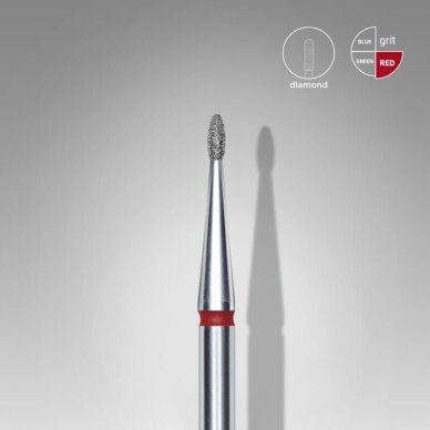 STALEKS deimantinis antgalis EXPERT RED 1,2 mm /3 mm 1