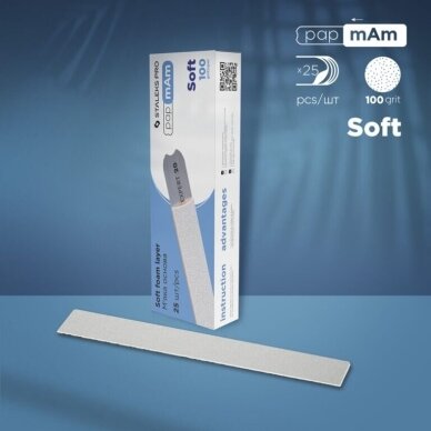 STALEKS disposable white files papmAm on soft foam layer EXPERT 20 100 grit, 25 pcs 1