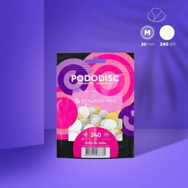 STALEKS Сменные абразивные насадки для мягкого поролонового диска PODODISC M EXPERT 240 г, 50 шт. 2 STALEKS Сменные абразивные насадки для мягкого поролонового диска PODODISC M EXPERT 240 г, 50 шт. 2
