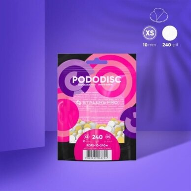 STALEKS Сменные абразивные материалы для мягкого поролонового диска PODODISC XS EXPERT, зернистость 240, 50 шт. 2