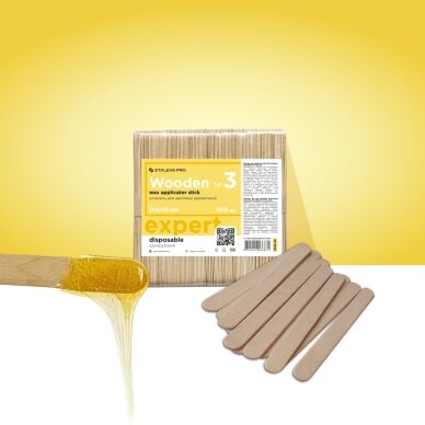 STALEKS wooden wax applicator stick EXPERT 114x10 mm, (100 pcs)