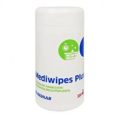 MEDILAB ® alcoholic disinfectant wipes for surfaces, devices and equipment for beauty salons MEDIWIPES PLUS, 100 pcs.