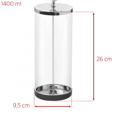 Glass container for soaking and disinfecting tools, 1400 ml 2