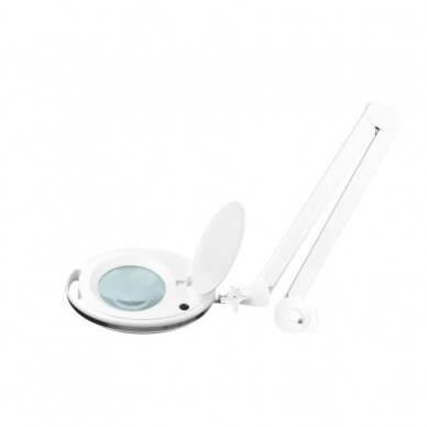 Profesionali kosmetologinė LED lempa-lupa ELEGANTE 6027 60 SMD 5D, baltos spalvos (su stovu)