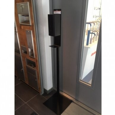 MEDICLINICS hand disinfection stand with black dispenser BLACK 1 MEDICLINICS hand disinfection stand with black dispenser BLACK 1