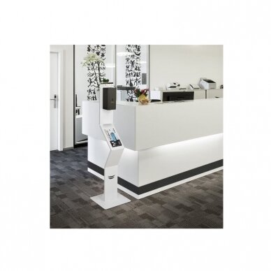 Hand sanitizer stand with automatic liquid dispenser, white 3