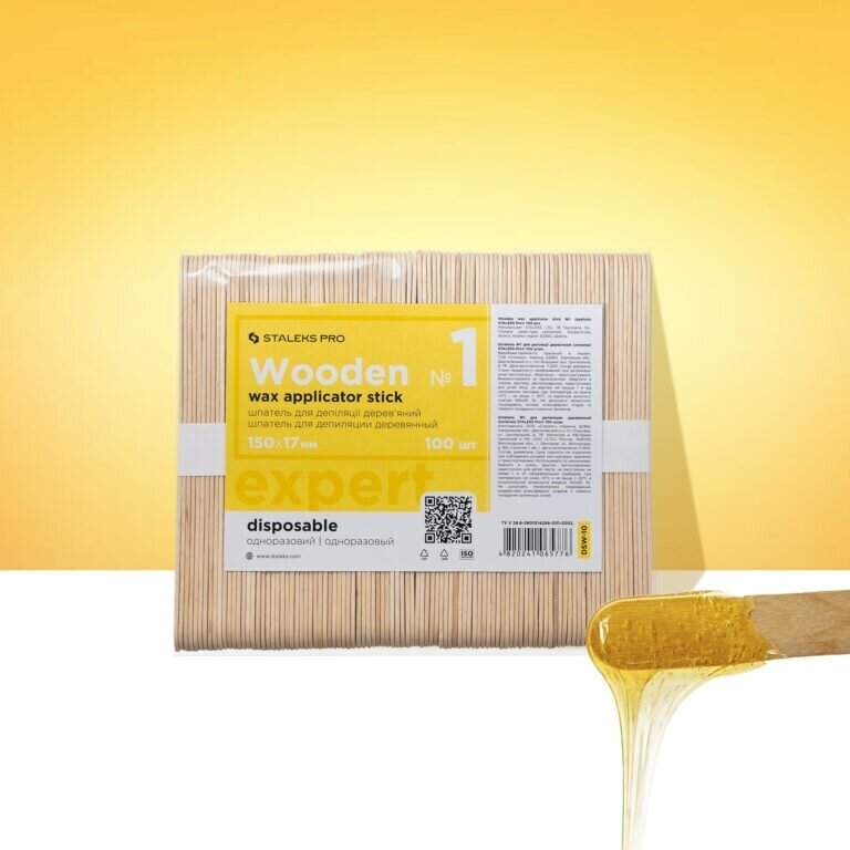 STALEKS wooden wax applicator stick EXPERT 150x17 mm (100 pcs)