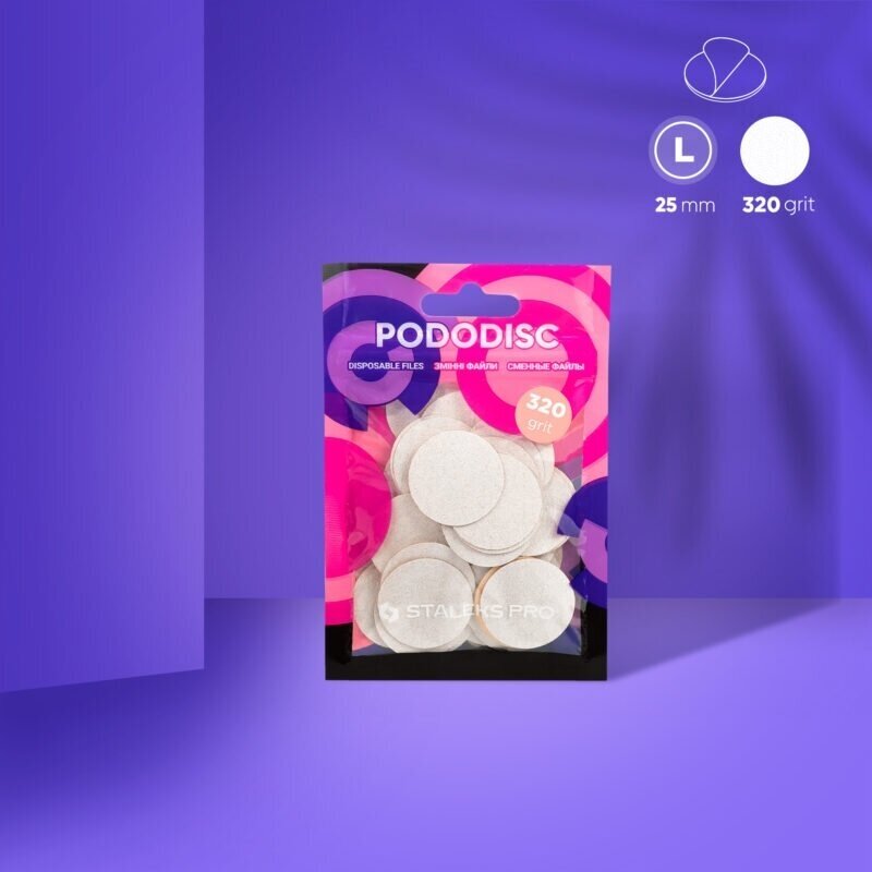 STALEKS Сменные файлы белые для педикюрного диска PODODISC L EXPERT 320 грит, 50 шт 2 STALEKS Сменные файлы белые для педикюрного диска PODODISC L EXPERT 320 грит, 50 шт 2