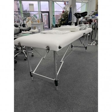 Sudedamas aliuminio masažo stalas COMFORT, 2-jų segmentų, baltas 9