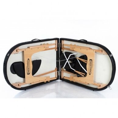 Profesionalus sulankstomas masažo stalas kosmetologams RESTPRO® CLASSIC OVAL 2 BLACK 2