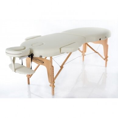 Professional folding massage table VIP OVAL 2 CREAM