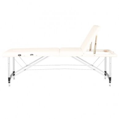 Professional folding massage table 3 parts with aluminum legs, cream color KOMFORT FIZJO 3 3
