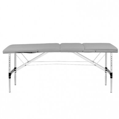 Profesionalus sulankstomas masažo stalas 3 dalių su aliumininio kojelėmis, pilkos spalvos KOMFORT FIZJO 3 2