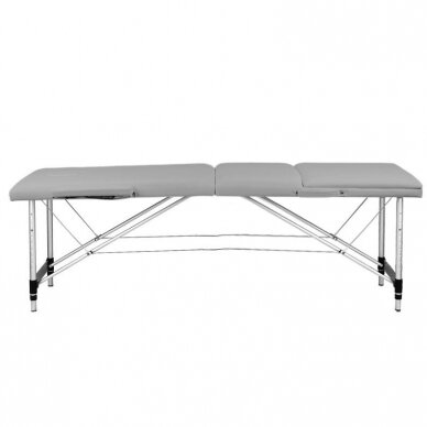 Profesionalus sulankstomas masažo stalas 3 dalių su aliumininio kojelėmis, pilkos spalvos KOMFORT FIZJO 3 3