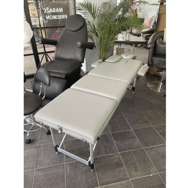 Professional folding massage table 3 parts with aluminum legs, grey color KOMFORT FIZJO 3 8