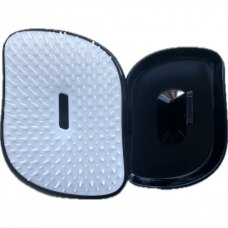 TANGLE LOVELY compact hair brush, black and white