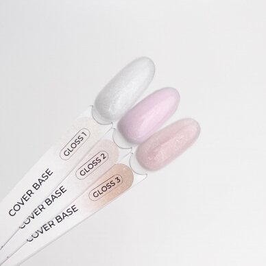 TOUCH NAILS hibridinė nagų lako bazė ilgalaikiam manikiūrui COVER BASE Gloss 03, 13 ml 1