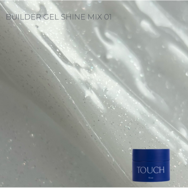TOUCH NAILS База под маникюр для стойкого маникюра SHINE MIX BUILDER GEL 01, 15 мл TOUCH NAILS База под маникюр для стойкого маникюра SHINE MIX BUILDER GEL 01, 15 мл