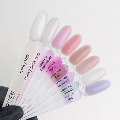 TOUCH NAILS top coat of nail polish for long-lasting manicure COVER TOP MILKY, 13 ml 1