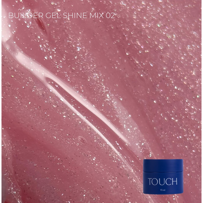 TOUCH NAILS statybinė nagų bazė ilgalaikiam manikiūrui SHINE MIX BUILDER GEL 02, 15 ml TOUCH NAILS statybinė nagų bazė ilgalaikiam manikiūrui SHINE MIX BUILDER GEL 02, 15 ml