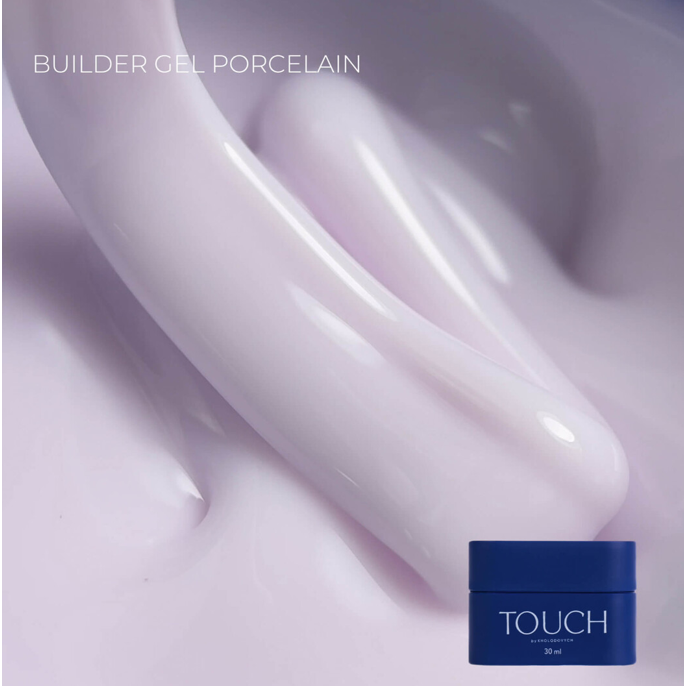 TOUCH BUILDER GEL statybinė nagų bazė ilgalaikiam manikiūrui PORCELAIN, 30 ml