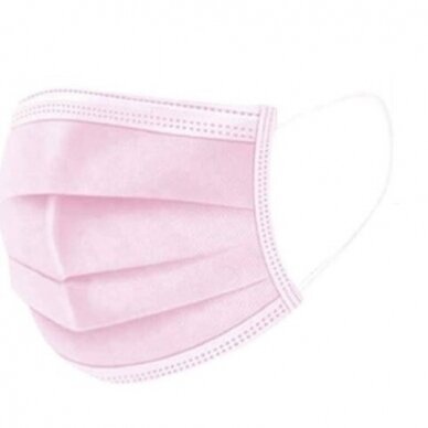Three-layer disposable mask VELVET NONWOVEN 3-PLY, pink color 50 pcs. Three-layer disposable mask VELVET NONWOVEN 3-PLY, pink color 50 pcs.